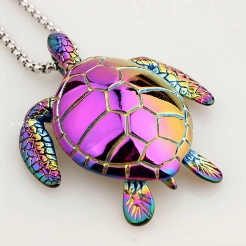 Trendy Animal Tortoise Shape Pendant Necklace Women's Necklace Fashion Metal Color Tortoise Pendant Accessories Party Jewelry