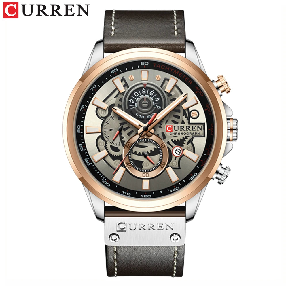 CURREN Fashion Male Watches Strap Sport Chronograph Wristwatch Creative Design Multifunctional Quartz Clock relogio masculino
