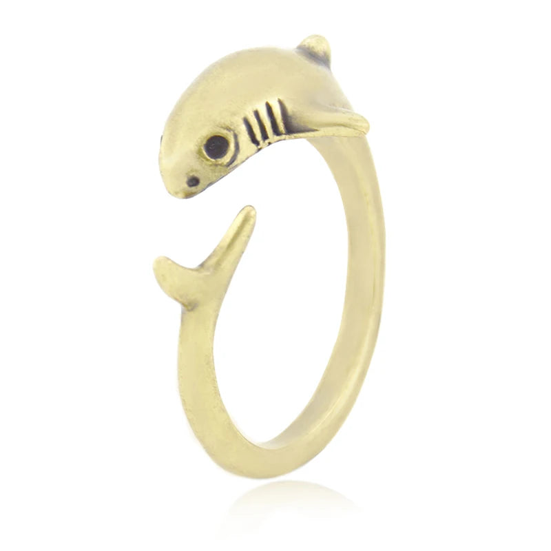 Adjustable 3D Shark Anel Men Ring Punk Fish Anillos Bague Femme Rings For Women Jewelry Anillos Mujer Accessories Lover Gifts