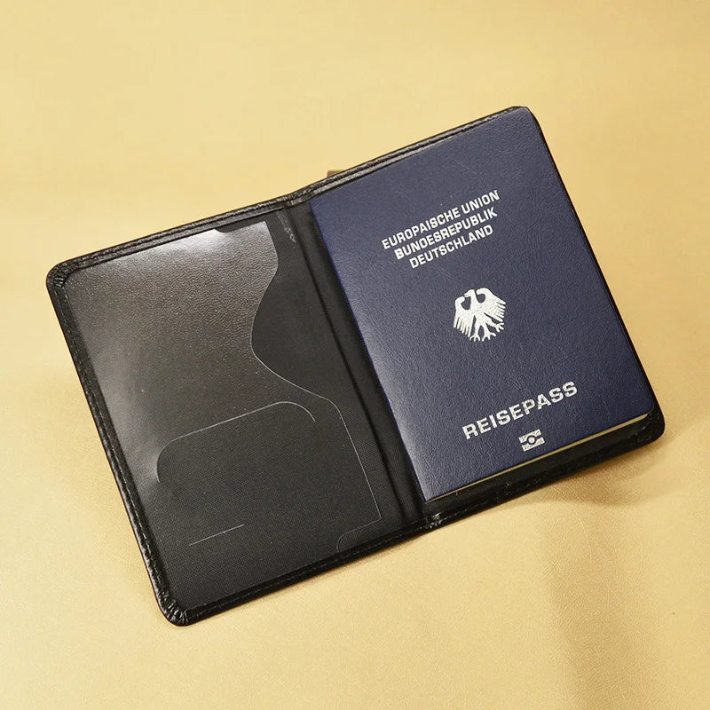 Couverture de passeport en cuir PU noir avec nouveau logo de l'Empire Galactique pour passeports, portefeuille de voyage, organisateur de documents, porte-passeport