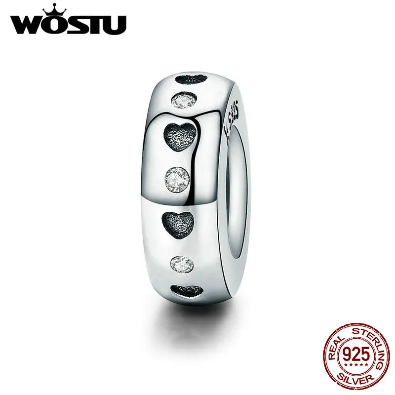 WOSTU Authentic 925 Sterling Silver Hot Sale Endless Love Charm Pendant Fit Bracelet Women Party Fashion DIY Jewelry Gift Making