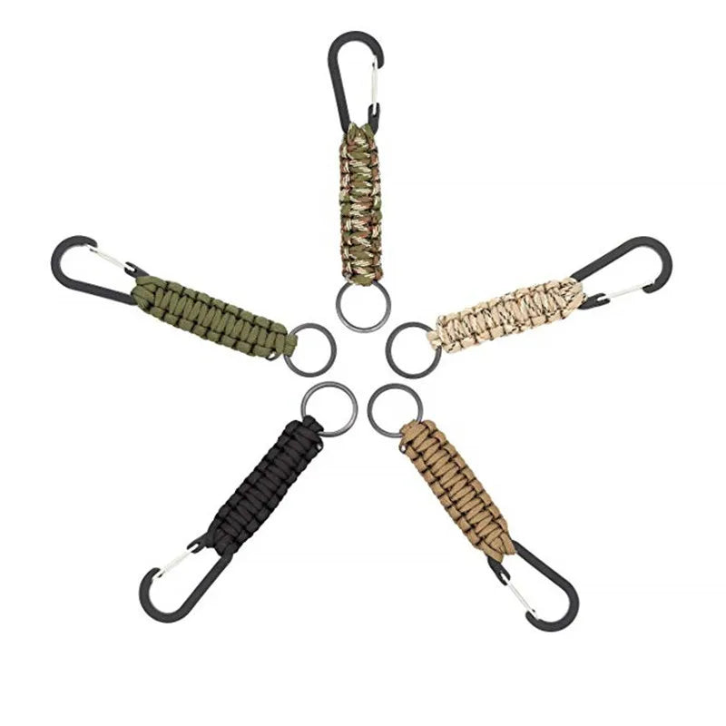 MKENDN Fashion Outdoor Umbrella Rope Keychain Climb Keychain Tactical Survival Tool Carabiner Hook Cord Backpack Buckle