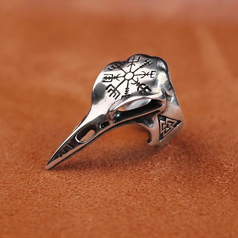 Retro Poseidon Compass Ring Silver-Plated Hexagram Opening Adjustable Ring Men and Women Hip-Hop Trend Jewelry Gift