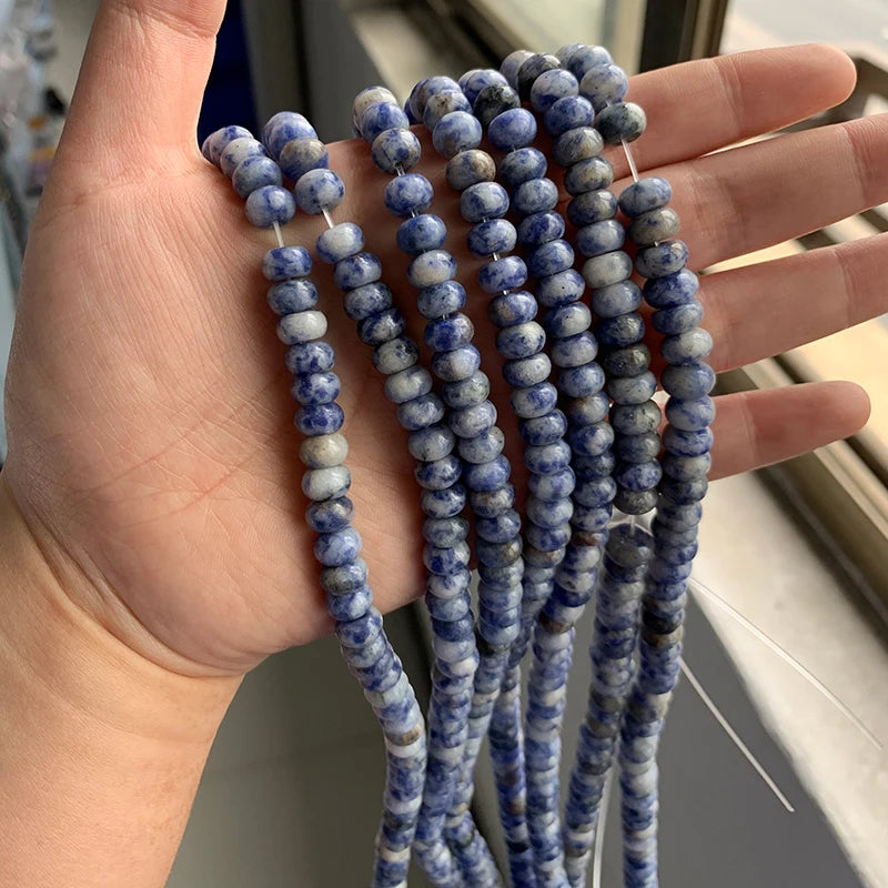 5x8mm Natural Stone Bead Jades Jaspers Chalcedony Rondelle Spacer Loose DIY Beads For Jewelry Making Bracelet Necklace Earrings