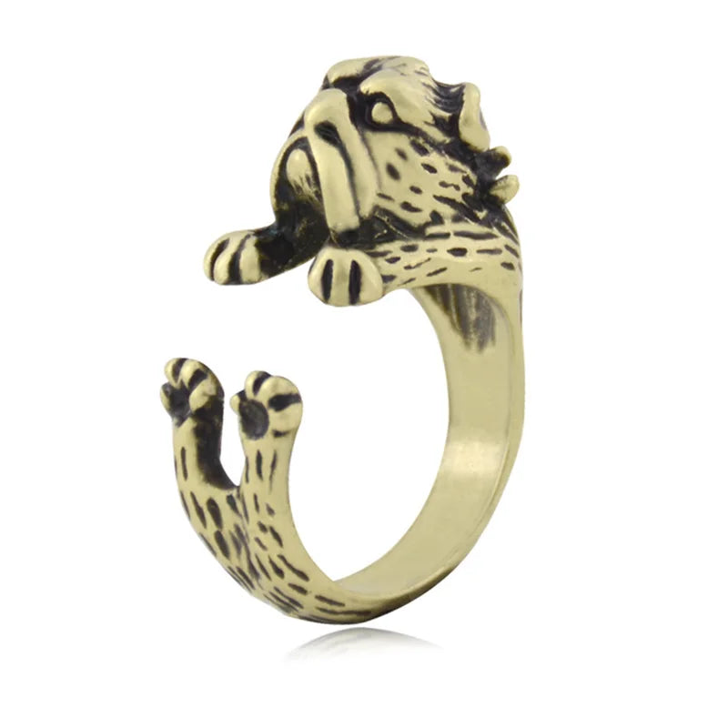 Retro Boho Pug&Boxer&Dachshund Dog Ring Men Punk Bulldog Anel Masculino Couple Rings For Women Jewelry Gifts For Pet Lovers Gift