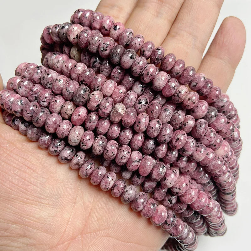 5x8mm Natural Stone Bead Jades Jaspers Chalcedony Rondelle Spacer Loose DIY Beads For Jewelry Making Bracelet Necklace Earrings