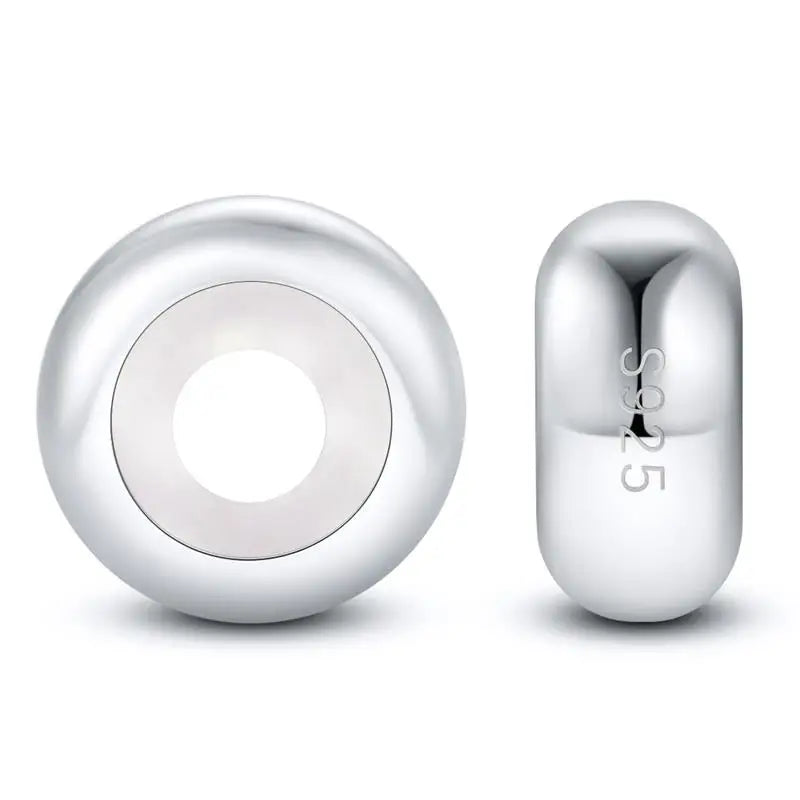 2pcs Silicone Stopper Beads 925 Sterling Silver Charm for DIY  Original Bracelet Making Fine Jewelry Finding Accessories Gift