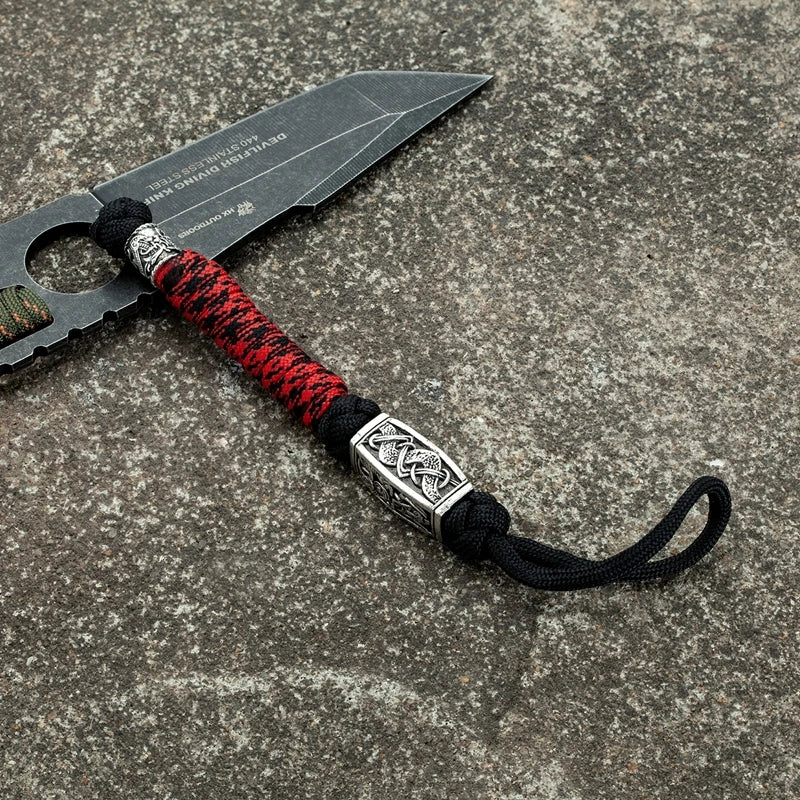 New Viking Norse Pirates Rune Amulet Paracord Lanyard Keychain With The Selected Knife Bead Sword Lanyard Handmade Jewelry Gift