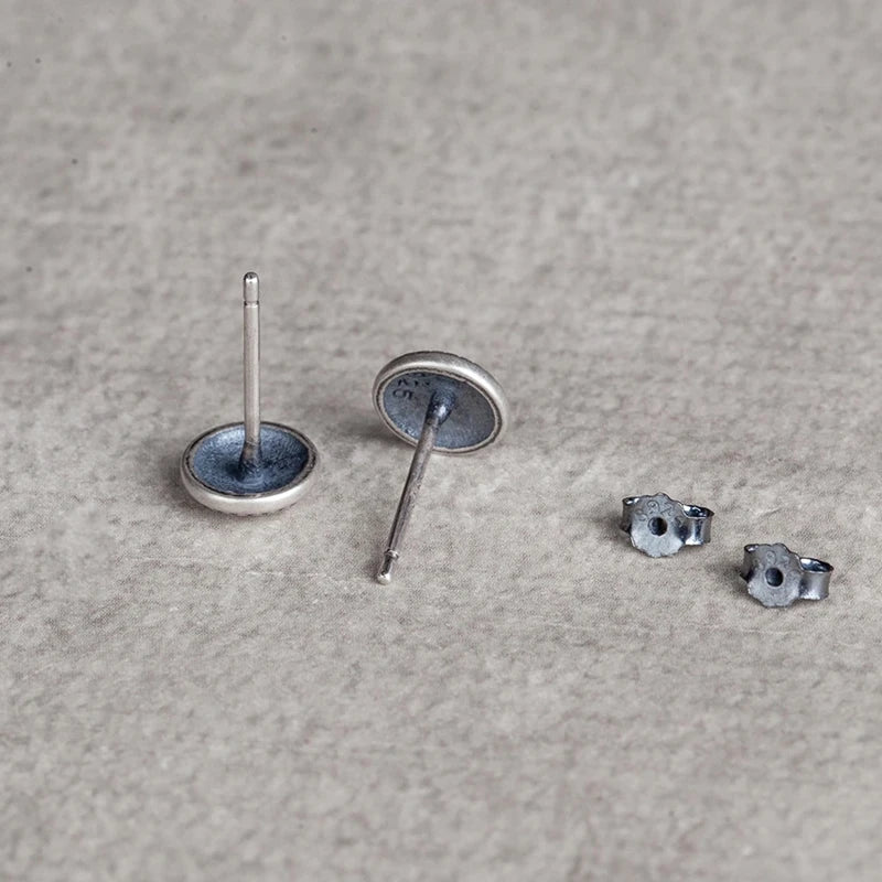 MKENDN 100% 925 Sterling Silber Kreative Retro Glücksknopf-Kreuz-Ohrstecker Punk Street Style Für Männer und Frauen Feiner Schmuck