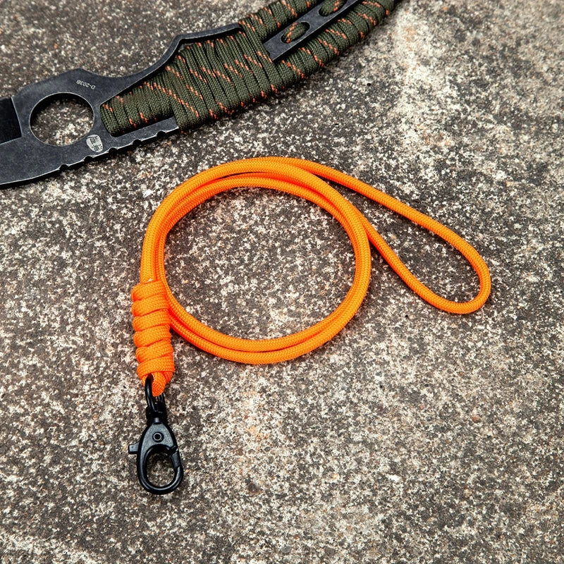 Outdoor Rock Climbing Paracord ID Lanyard Snake Knot Carabiner For EDC USB Holder Pass Card Name Badge Holder Neck Layard Gift