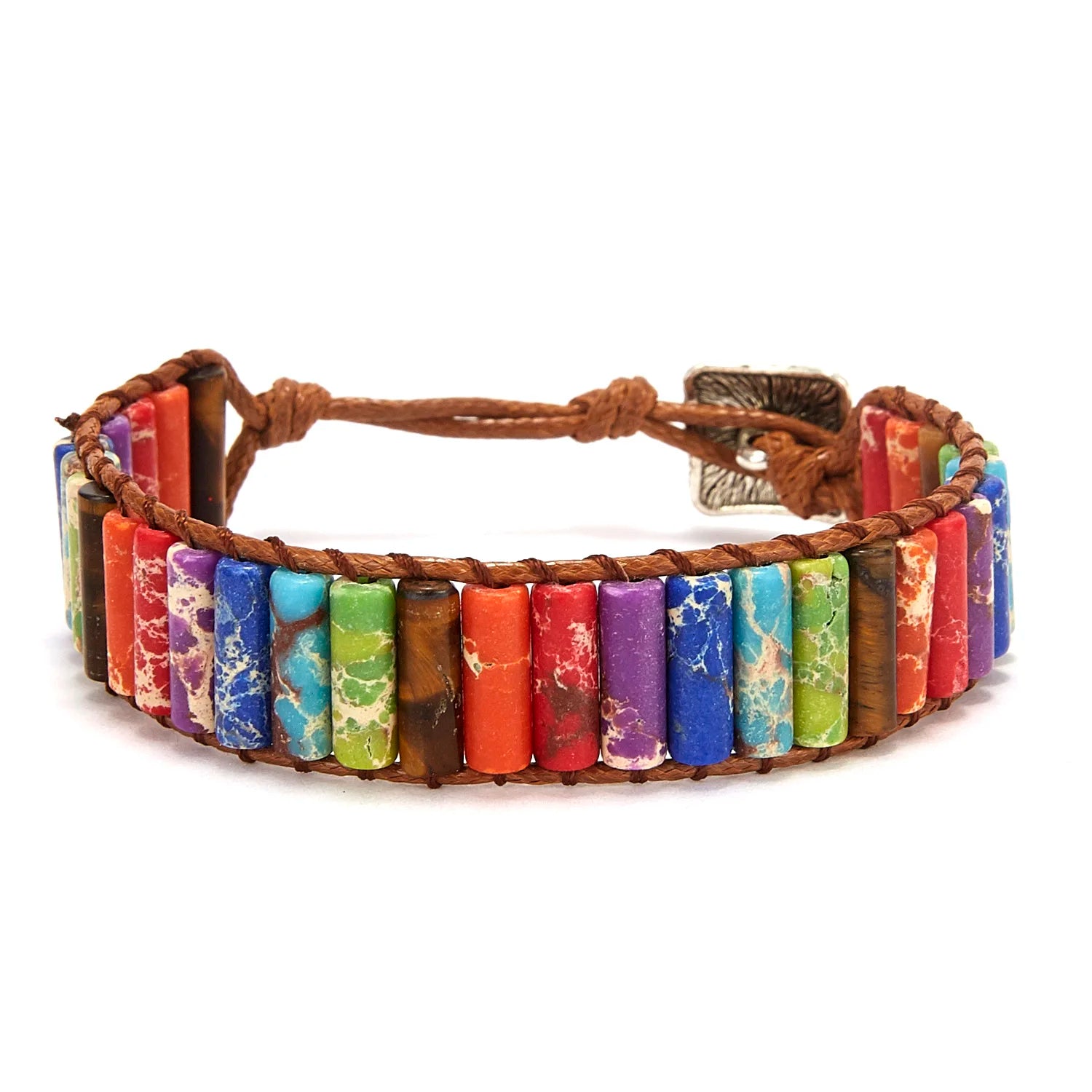 New Fashion Leather Natural Stone Bracelet For Women Men Chakra Healing Beaded Bracelets Bangle Unisex Vintage Charm Jewelry