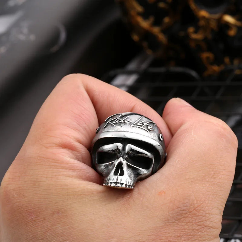 Beier new store 316L Stainless Steel motorcycle skull ring men's ring fashion jewelry for LLBR8-722R