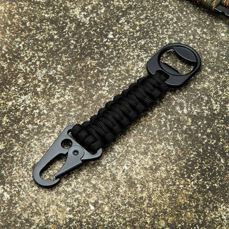 MKENDN Outdoor Umbrella Rope Corkscrew Car Keychain Carabiner Keychain Tactical Survival Tool Eagle Beak Snap Clip For Backpack