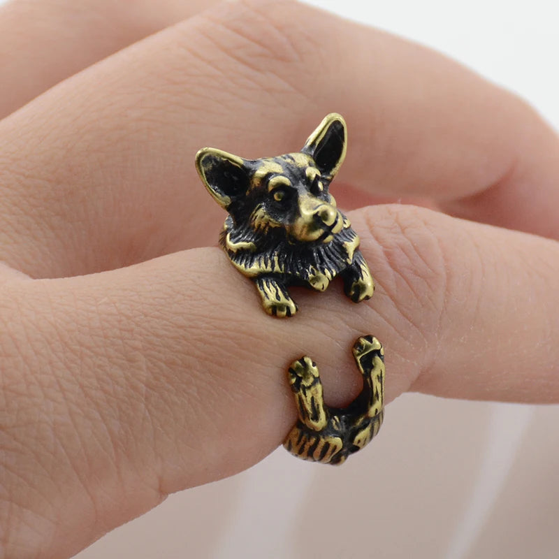 Retro Boho Pug&Boxer&Dachshund Dog Ring Men Punk Bulldog Anel Masculino Couple Rings For Women Jewelry Gifts For Pet Lovers Gift