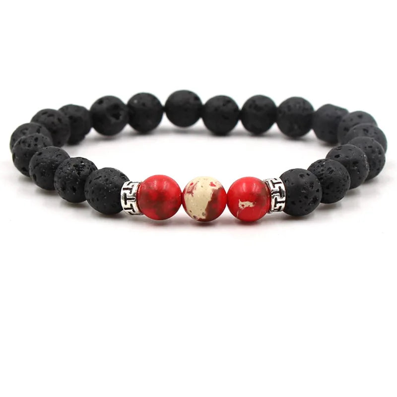 7 Chakra Essential Oils Diffuser beaded bracelets For women men Lava Rock Natural stone Charm Strand bracelet Yoga Jewelry