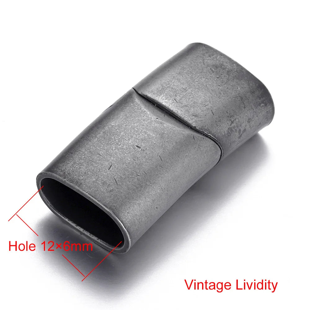 Stainless Steel Magnetic Clasp 12*6mm Hole Bracelet Magnet Clasp DIY Accessories Leather Jewelry Making Finding Supplies