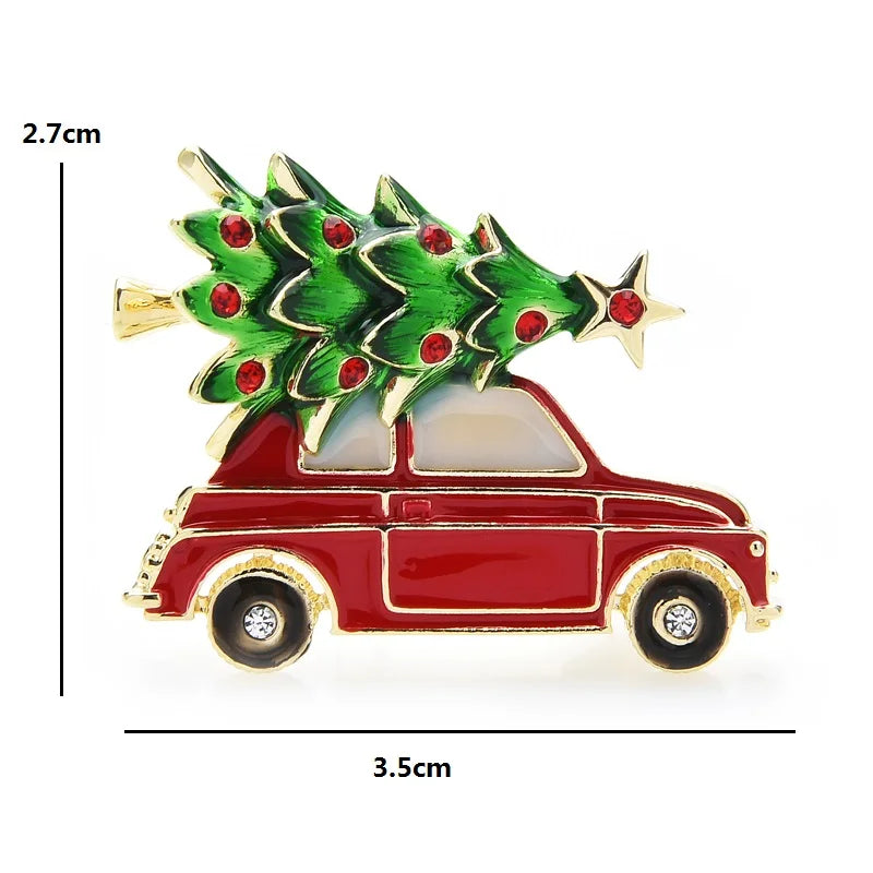 Broche en émail pour sapin de Noël, voiture, nouvel an, bijoux tendance pour femme, cadeau