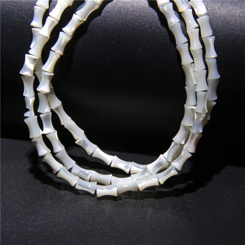 Natural White Mother of Pearl Shell Beads Oval Round Freshwater Shell Beads for Jewelry Making Necklace Bracelet DIY 15" - Madeinsea©