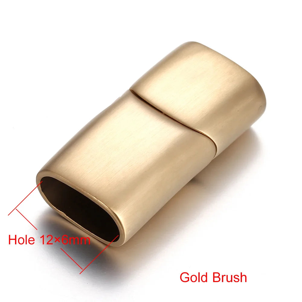 Stainless Steel Magnetic Clasp 12*6mm Hole Bracelet Magnet Clasp DIY Accessories Leather Jewelry Making Finding Supplies