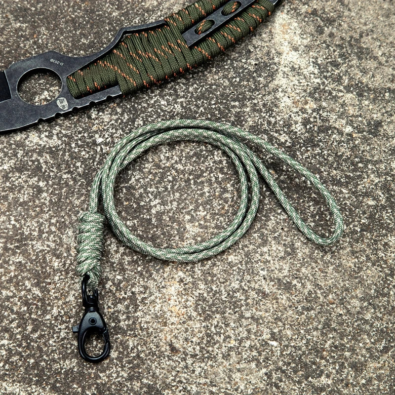 Outdoor Rock Climbing Paracord ID Lanyard Snake Knot Carabiner For EDC USB Holder Pass Card Name Badge Holder Neck Layard Gift