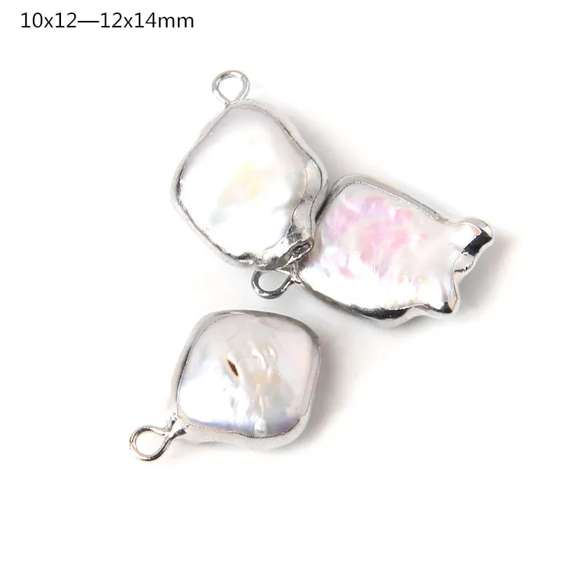 Hot Sale Irregular Shape Natural Pearls Pendant Freshwater Pearl Charms For Fine Jewelry Making Bracelet  DIY Necklaces 2pcs/lot
