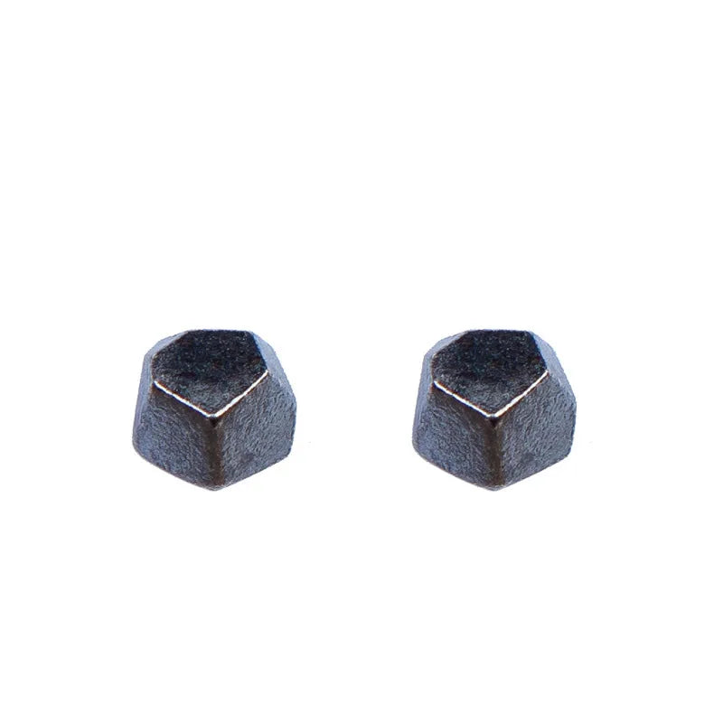 MKENDN Oxidized Black 925 Sterling Silver Three-dimensional Geometric Shape Stud Earrings Punk Irregular personality Jewelry