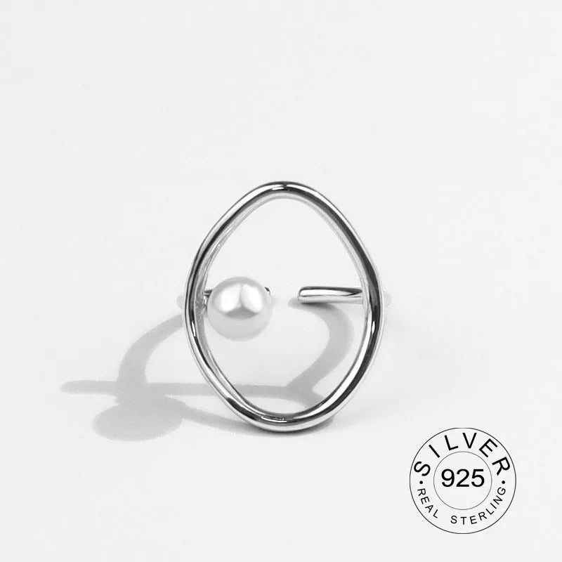 Real 925 Sterling Silver Rings For Women vintage zircon open round Engagement Rings Silver 925 Jewelry Anillos Mujer