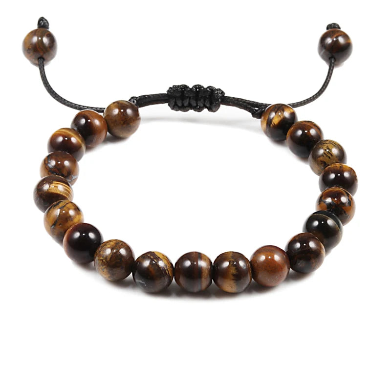 Natural Stone 6/8/10mm Beads Tiger Eye Bracelet Classic Men Women Buddha Black Lava Bracelets Minimalist Yoga Meditation Jewelry - Madeinsea©