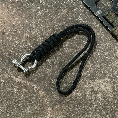Outdoor Style Paracord Keychain Lanyard D Bow Buckle High Strength Parachute Cord Self-defense Emergency Survival Tool Key Ring