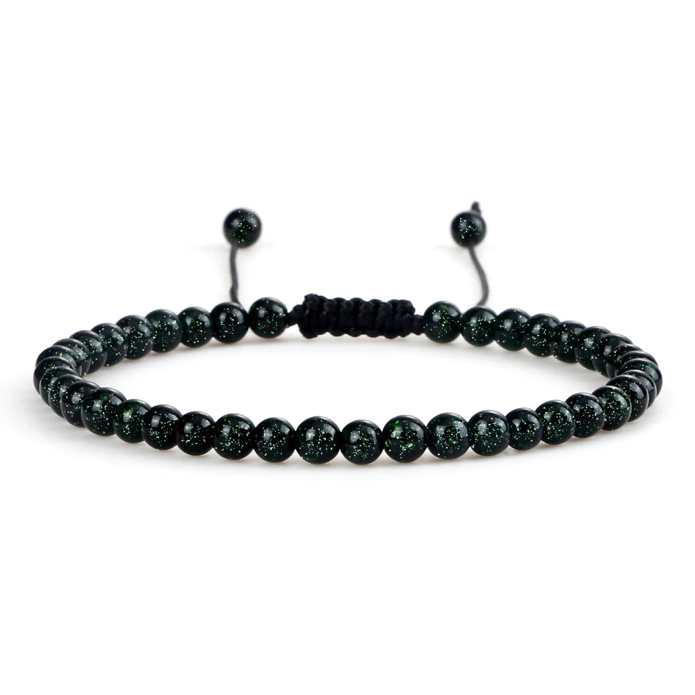 Adjustable 4mm Chakra Beads Bracelet Mini Natural Stone Agats Lava Tiger Eye Beaded Bracelets & Bangles Women Men Gift Jewelry