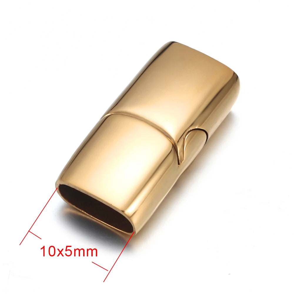 Stainless Steel Magnetic Clasp 12*6mm Hole Bracelet Magnet Clasp DIY Accessories Leather Jewelry Making Finding Supplies