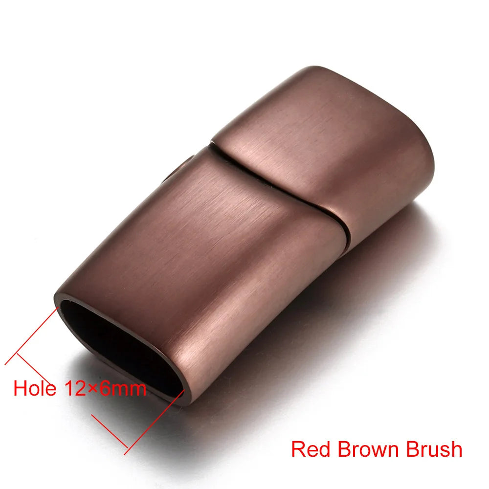 Stainless Steel Magnetic Clasp 12*6mm Hole Bracelet Magnet Clasp DIY Accessories Leather Jewelry Making Finding Supplies