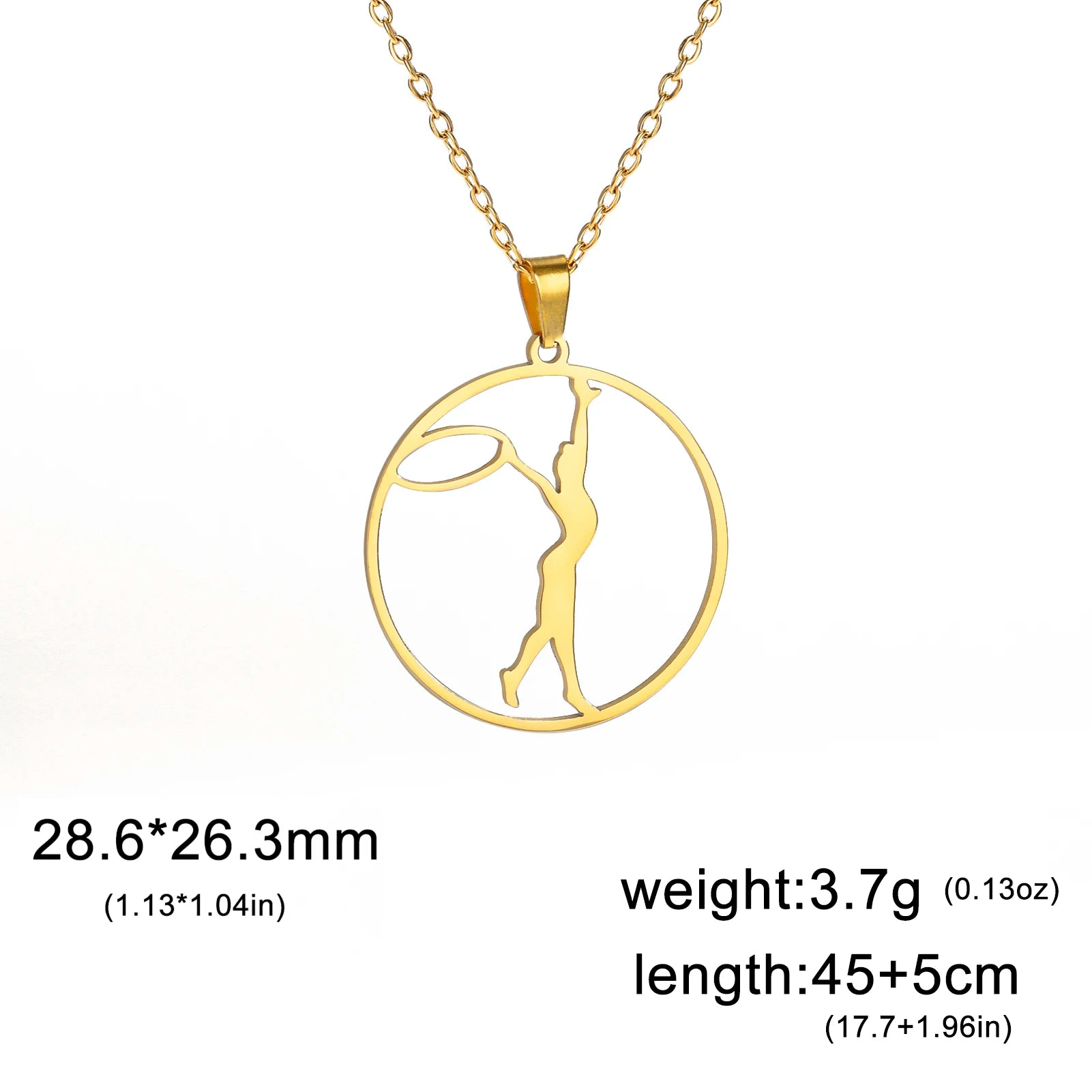 Dreamtimes Gymnastics Necklace Stainless Steel Sports Dance Artistic Gymnastics Skating Athlete Jewelry Pendant Women's Gift