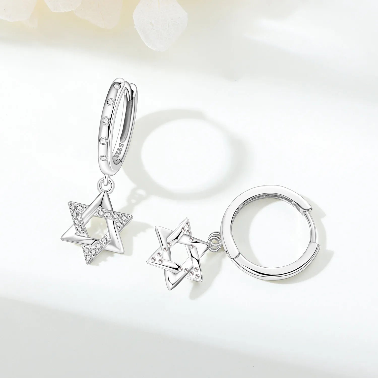 PANPOKI 925 Sterling Silver Shining Starry Sky Series Drop Earrings Women Earrings Charm Fashion Versatile Party Jewelry Gifts