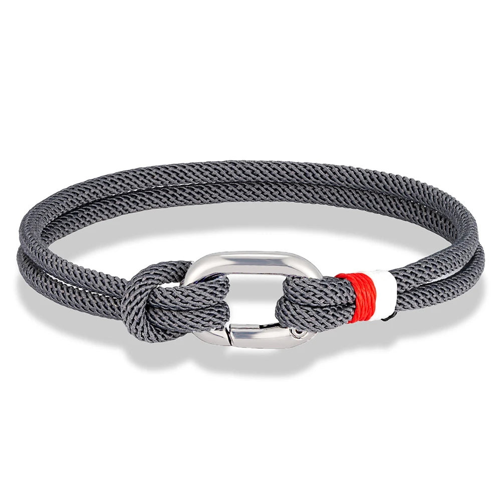 MKENDN New Nautical Mens Thin Rope Bracelet With Oval Circle Spring Clasp For Surfer Beach Jewelry Gifts - Madeinsea©