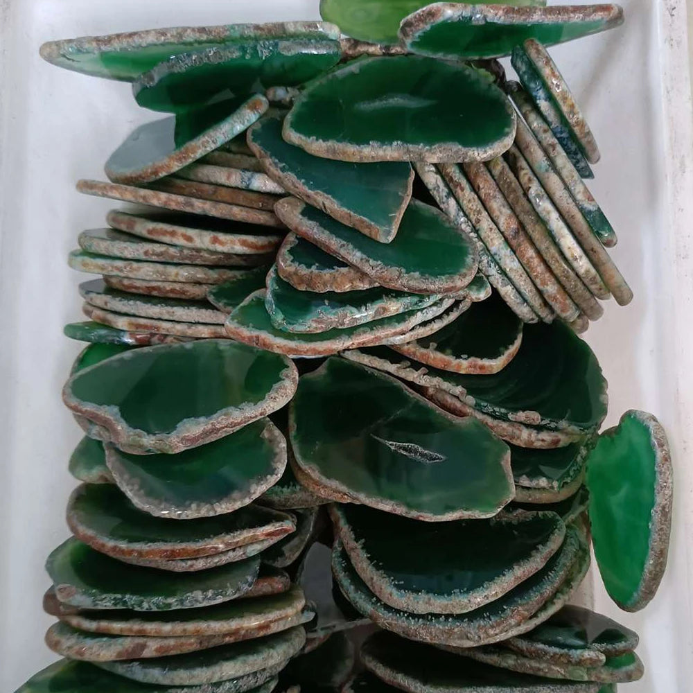 1PC Natural Agates Geode Slice NO Hole Onyx Reiki Healing Quartz Stone For Home Decoration Wedding Name Cards DIY Gifts 50-80mm