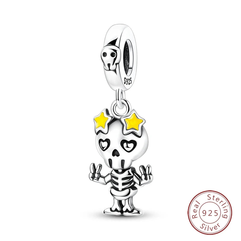 Halloween 925 Sterling Silver Design Charms Beads Pendants Suitable for Original Bracelet DIY Exquisite Making Jewelry