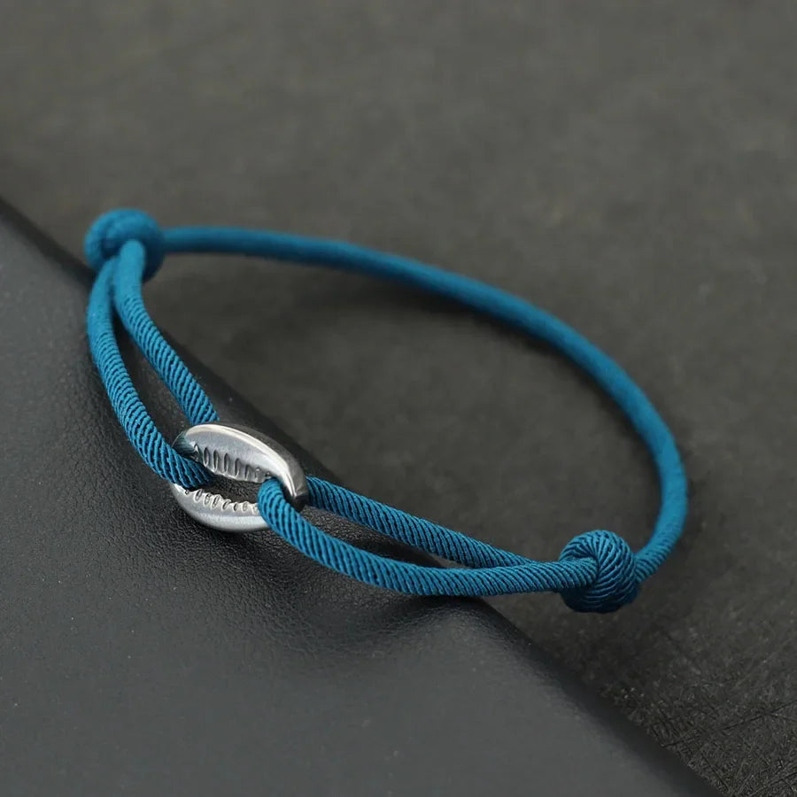 Handwoven Rope Macrame Bracelet Men Adjustable Nickel Black Shell Braclet Summer Beach Surfer Braslet Pulseira Corda Masculina