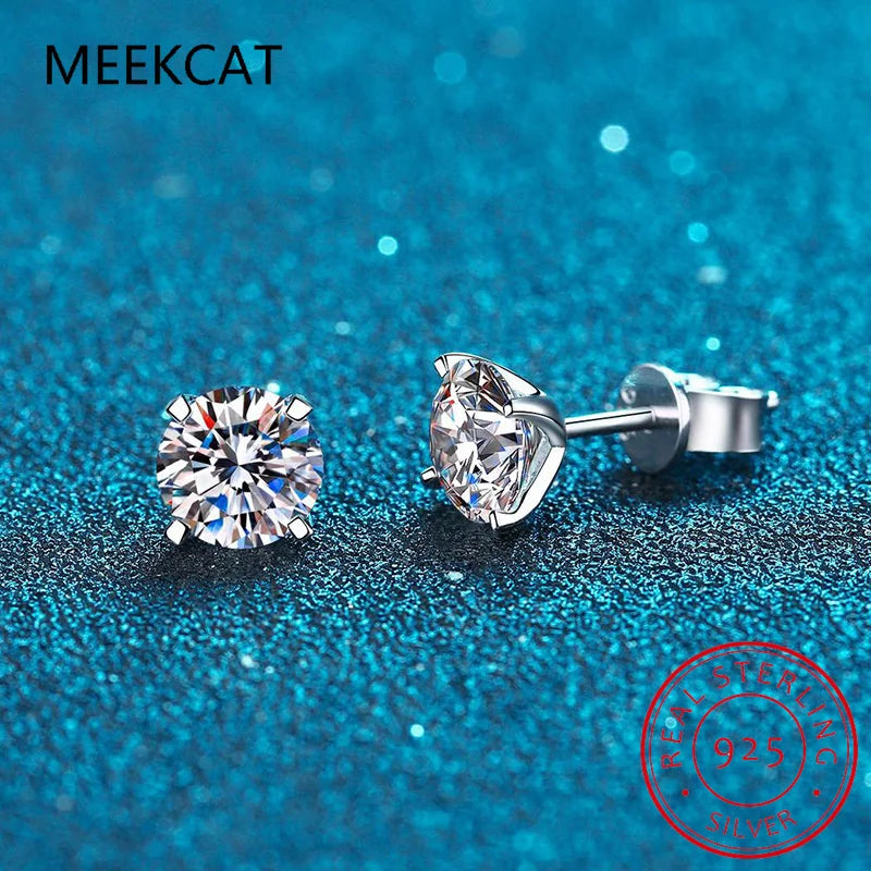 Premium 0.5-2ct Moissanite Diamond Stud Earrings for Women Orginal 925 Sterling Silver Screw Back Women Moissanite Earring 2024 - Madeinsea©