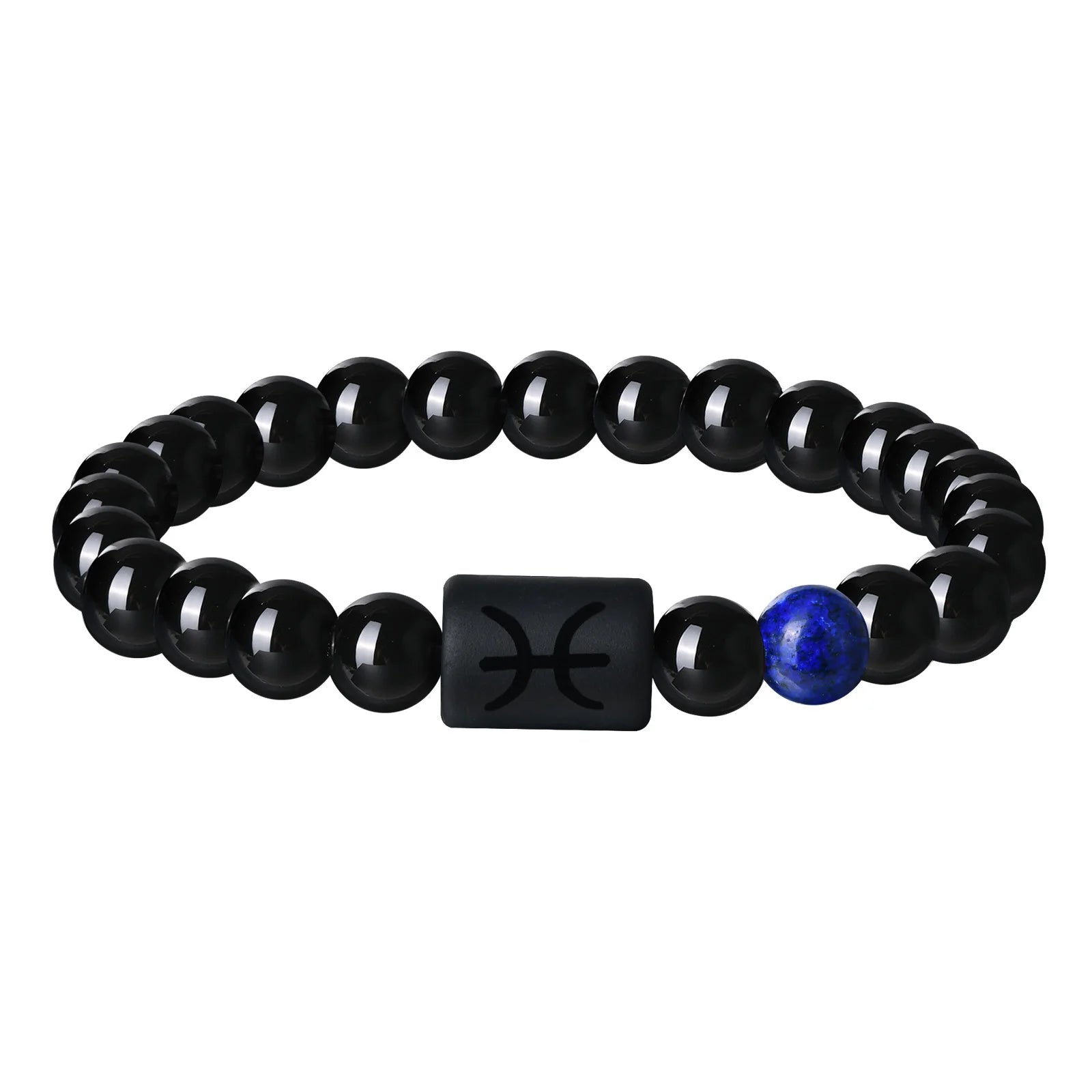 Vnox 12 Zodiac Charms Bracelets Gift for Men Dad,Both Sided Constellation Birthmonth Beaded Bracelet Wristband,Father's Day Gift