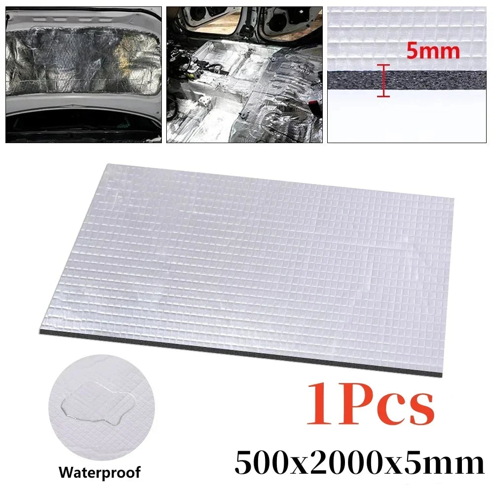 10mm Thick Aluminum Fiber Muffler Cotton Car Auto Fender Heat Sound Deadener Insulation Mat Sound Proofing Mat Pad 20X500cm