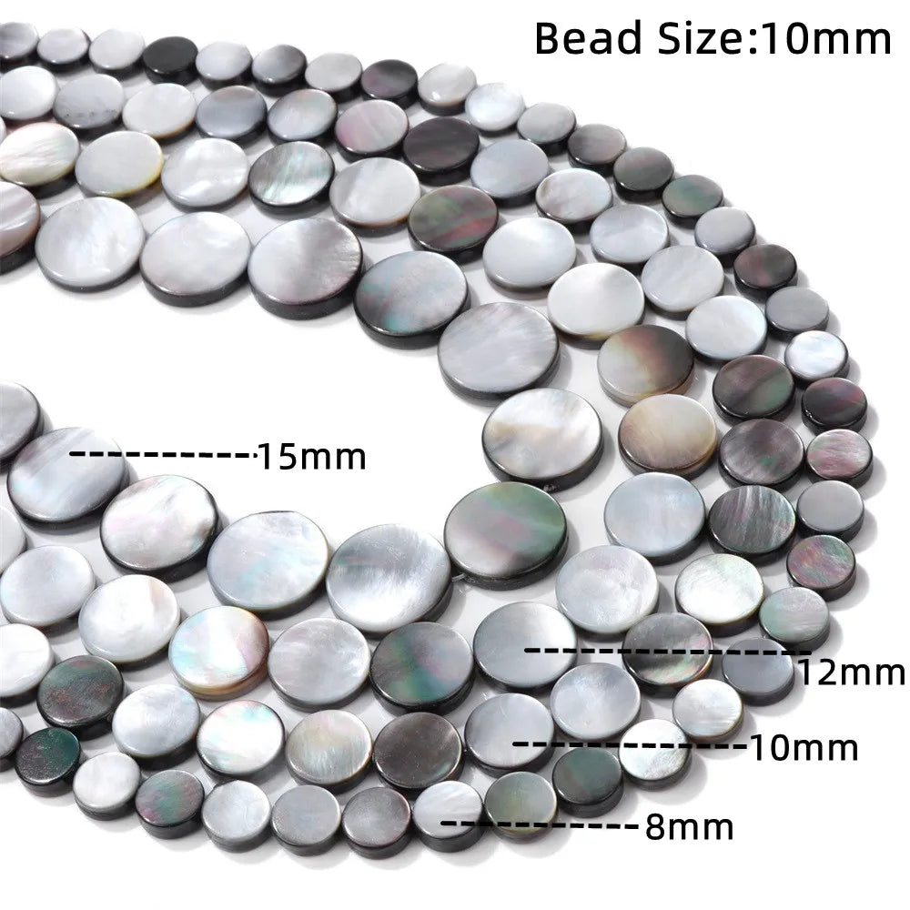 High Quality Natural Shell Beads Grey Mother of Pearl Heart Square Round Spacer Beads For Jewelry Making DIY Bracelet Handmade