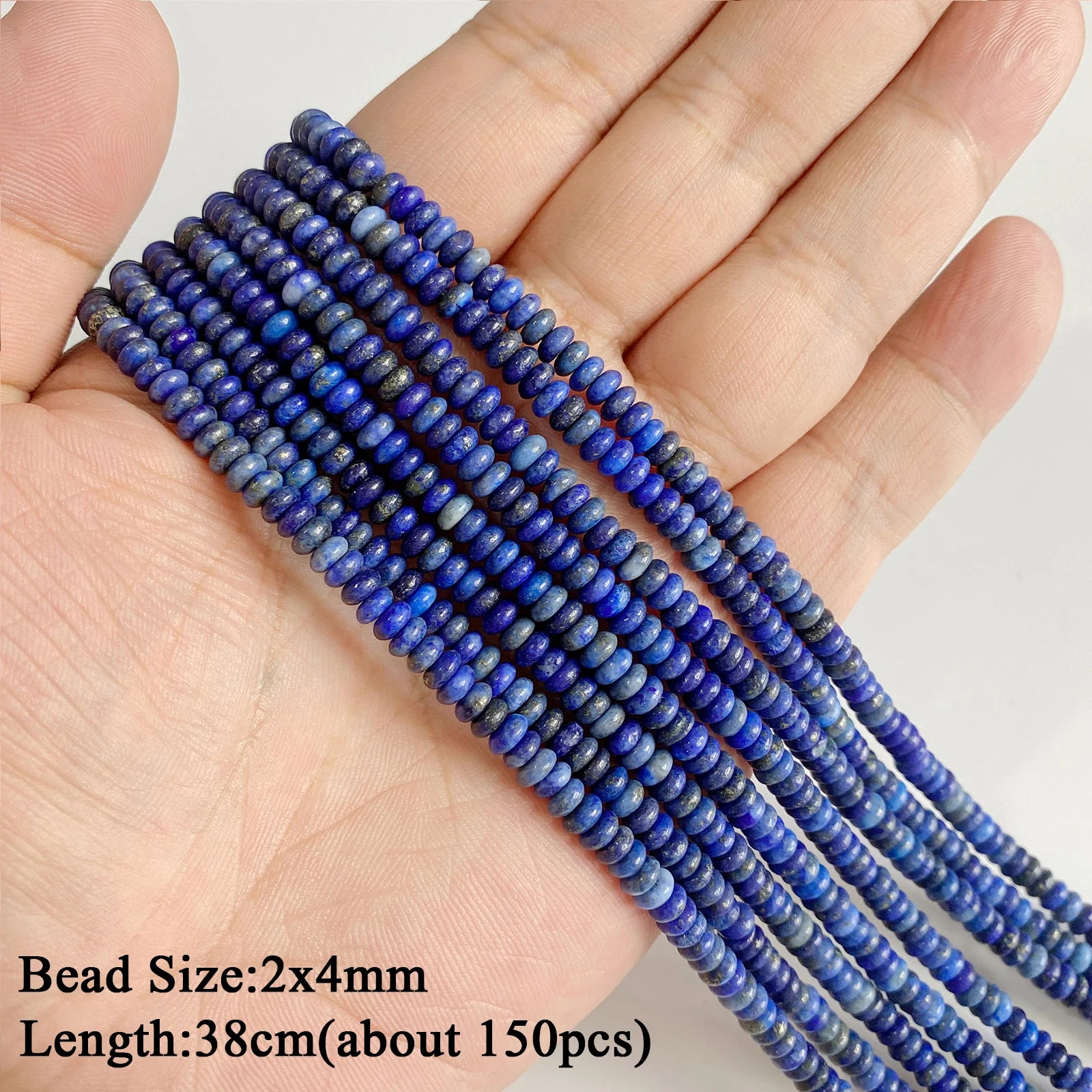 Natural Lapis Lazuli Healing Stone Bead Handmade Necklace Bracelet Bead Accessories For DIY Wisdom,Confidence,Prosperity Jewelry