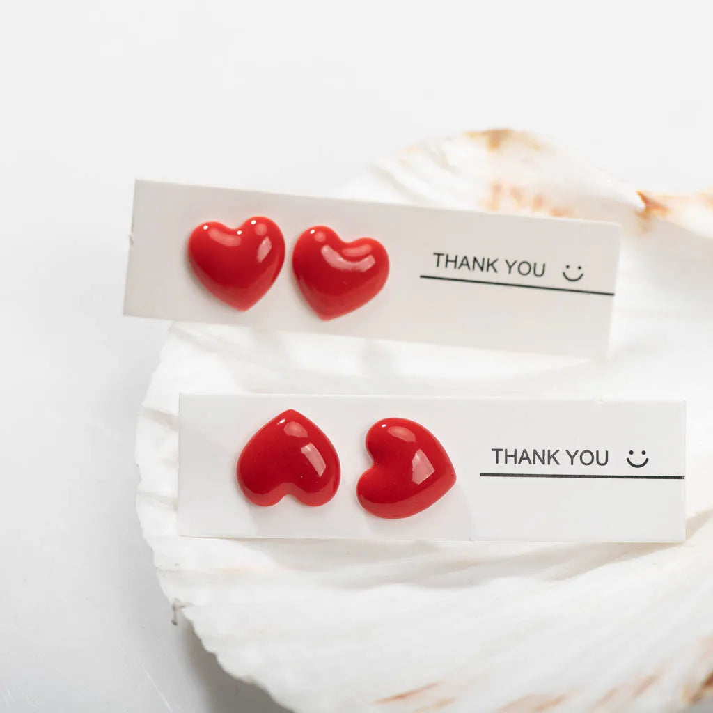 Exquisite ceramic Big love heart shape stud earrings multicolor anti-allergic metal pin fashion earrings #LY117