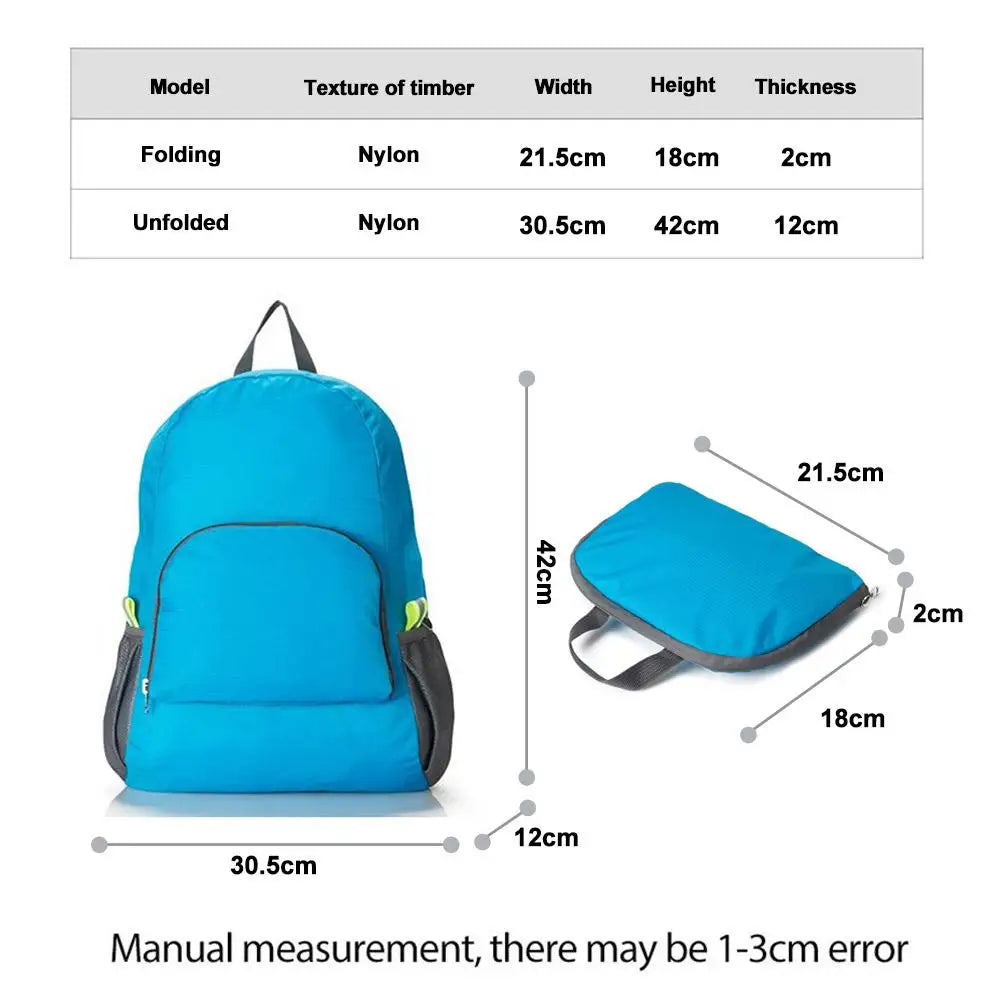 Foldable Outdoor mountaineering backpack Ultralight Nylon waterproof Travel Daypack Bag Large capacity Sports Daypack