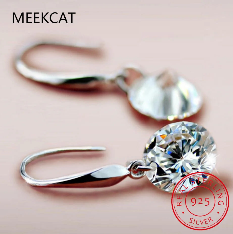 1 Carat Moissanite Earrings Women 925 Sterling Silver Drop Earrings 14k White Gold Plated Copy Diamond Pendant Earrings Jewelry