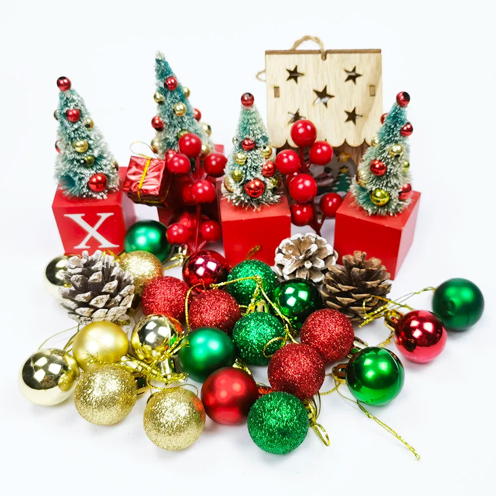 3/4Cm Christmas Ball Decoration Christmas Tree Ball Ornament Pendant Hanging Decor Merry Christmas Decoration Home New Year 2024