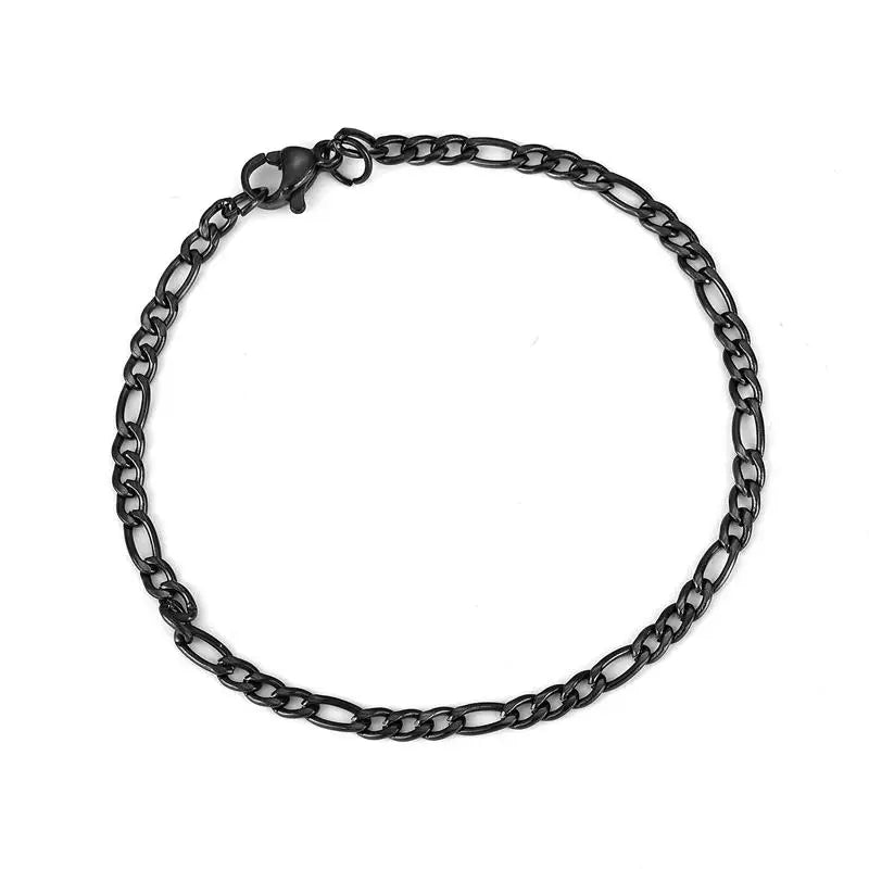 3/5/7/11mm Stainless Steel Figaro Chain Bracelet Bangle for Men Women Hiphop Trendy Wrist DIY Bracelet Jewelry