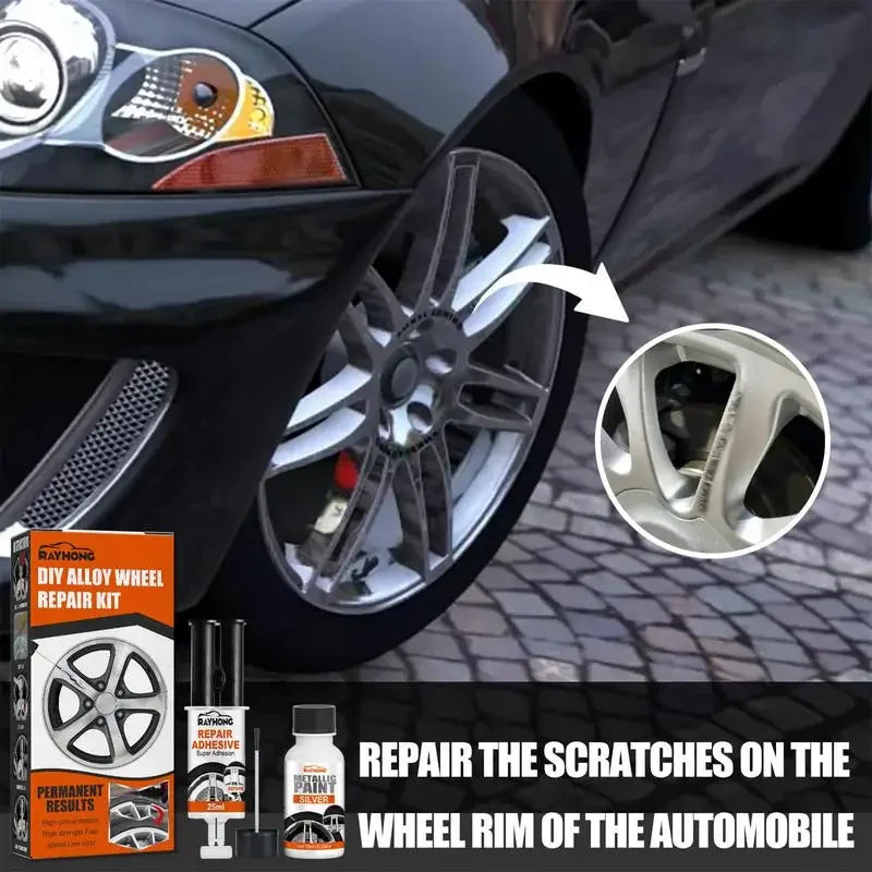DIY Alloy Wheel Repair Kit Wheel Scratch Repair Kit Wheel Scratch Repair Kit For Damage To Alloy And Steel Wheels Auto Rim Dent - Madeinsea©