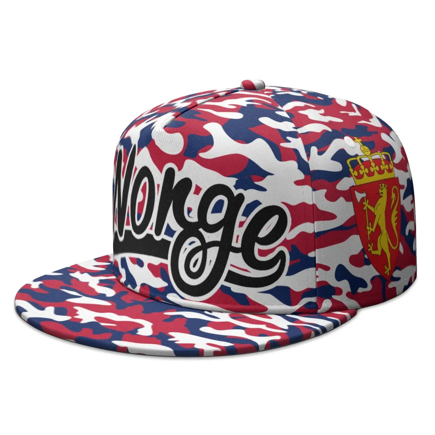 Norway Flat Brimmed Cap Custom Made Name Team Logo Hip-hop Hat Country Travel Norge Norwegian Nation Kingdom Flags Headgear